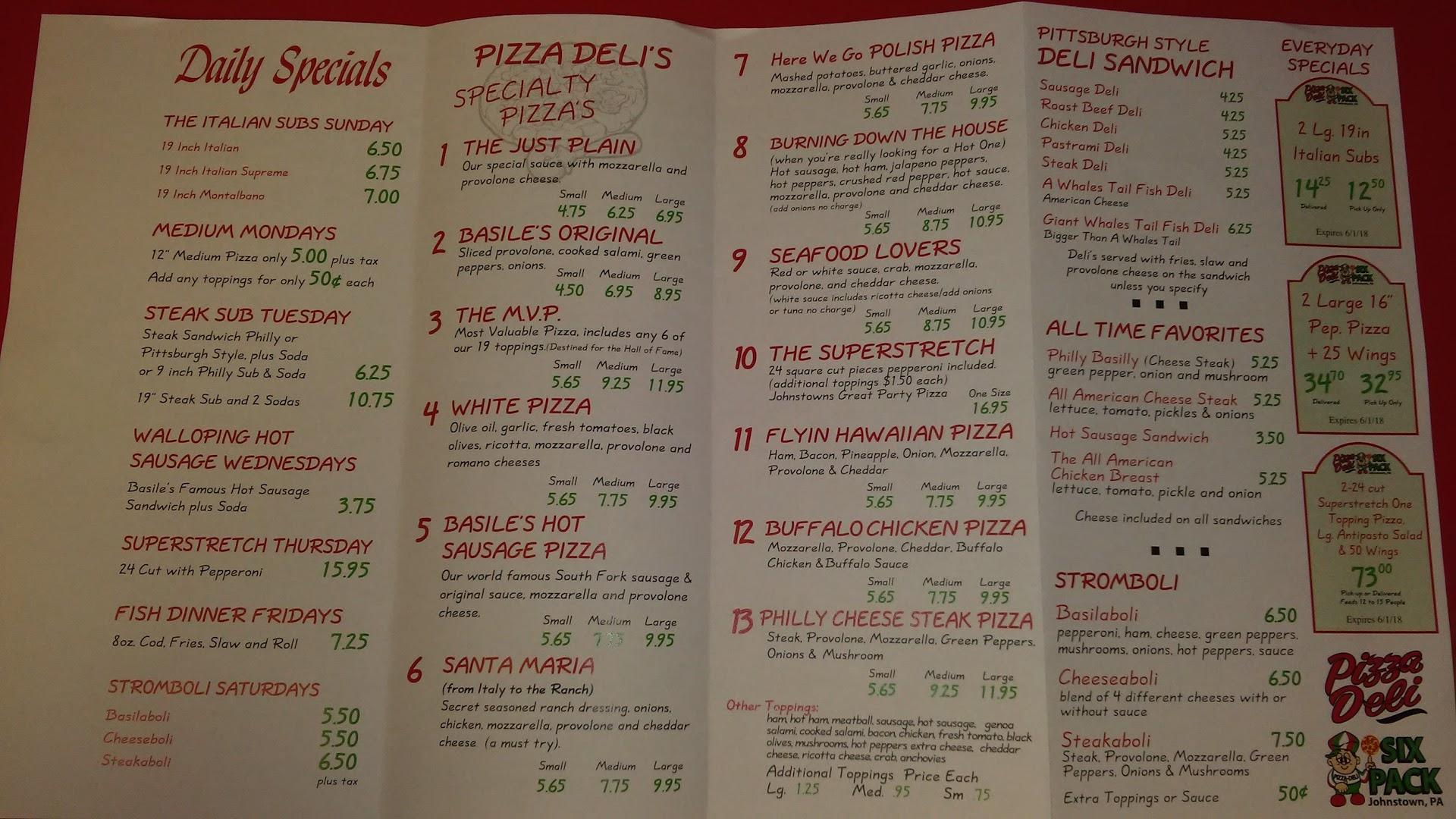 Pizza-Deli Six Pack Menu image 1